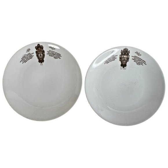 2 Mitterteich Porzellan Salad Side Plates Clock Pattern 7 3/4 IN Germany Vintage - Picture 1 of 7